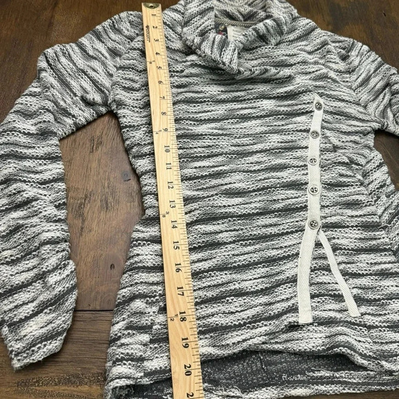 Anthropologie Saturday Sunday Sidewinder sweater jacket. Size SP. Gray/white. - Picture 6 of 9